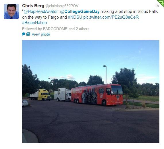  - college game day bus in sioux falls